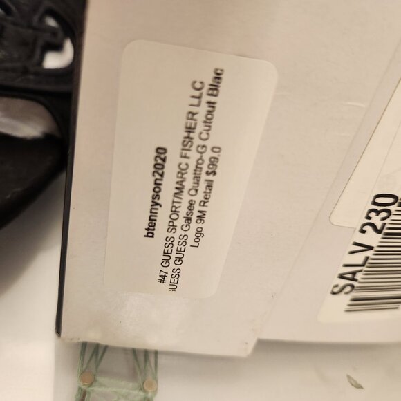 Guess "Quatrro G Logo" Heeled Sandals. Black. NIB. Size 9 - Picture 3 of 9